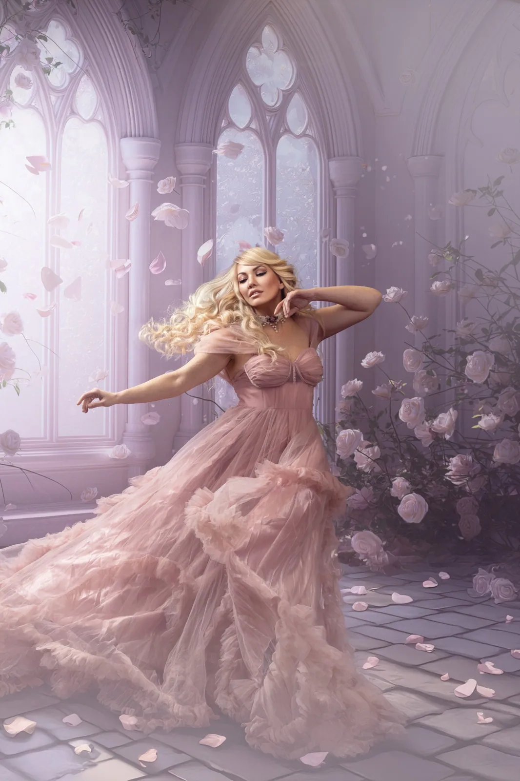 Lighting and backdrop transformed into a fine-art scene — finished portrait