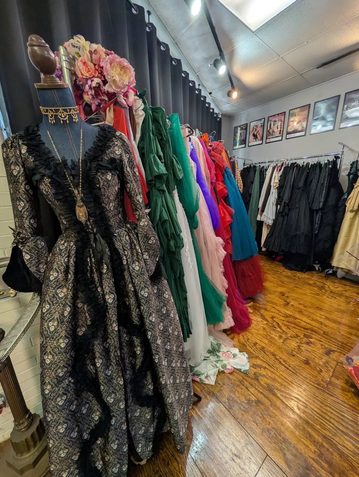 Ornate gowns and colorful dresses in the Laura Dark Photography client wardrobe